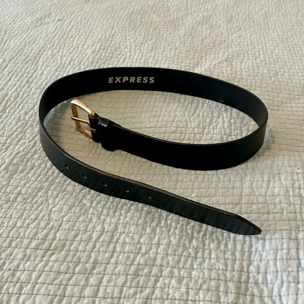 Express Leather Black Belt
